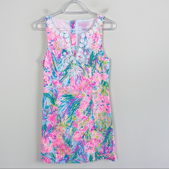 Lilly Pulitzer Gabby Resort Shift Dress Fan Sea Print Size 00 - Picture 2 of 12